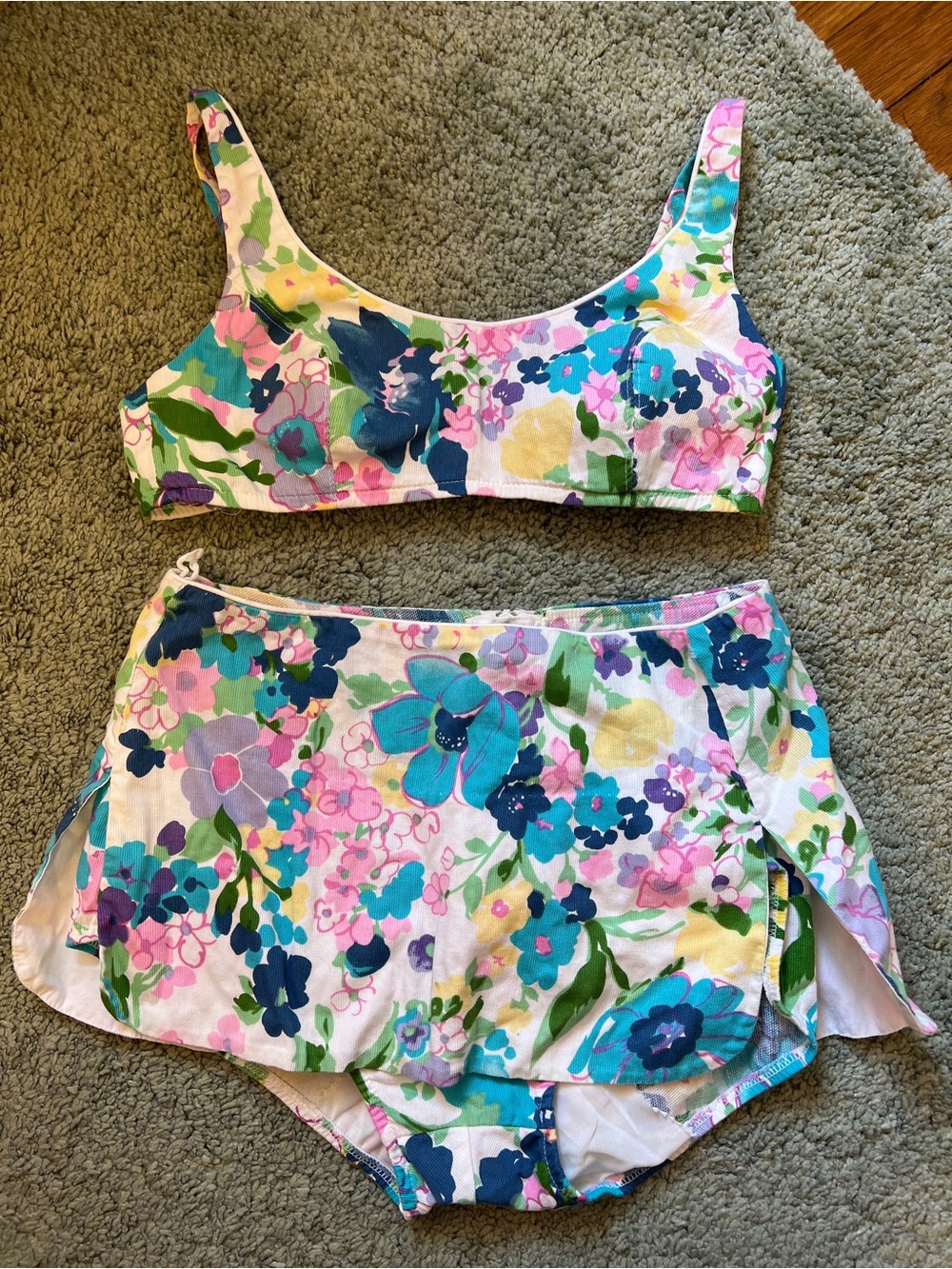 VINTAGE Atkins 60s/70s Floral Bombshell Pinup Swim Bikini Set Small